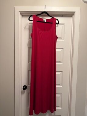 Kim & Co Fushia Sleeveless Red Maxi Dress - Women